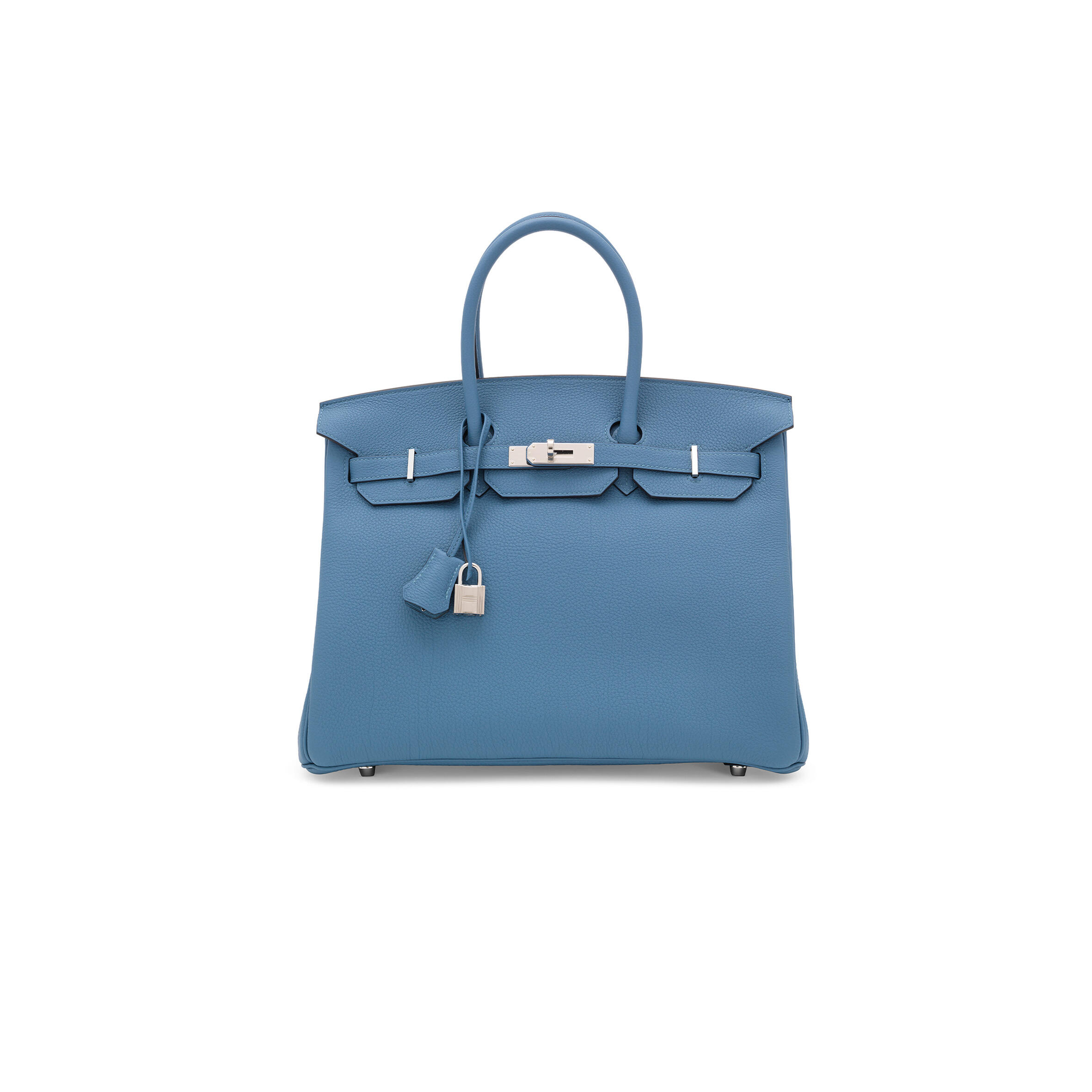H**me5 BIRKIN 30 EPSOM LEATHER AGATE BLUE SILVER BUCKLE HANDBAG 3101504 (30*23*15cm) Master Quality